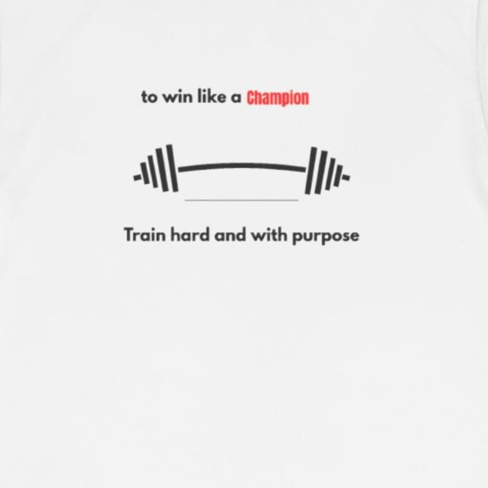 Champion's Purpose Training Tee, Workout Shirt, Fitness Gift, Motivational Tee,